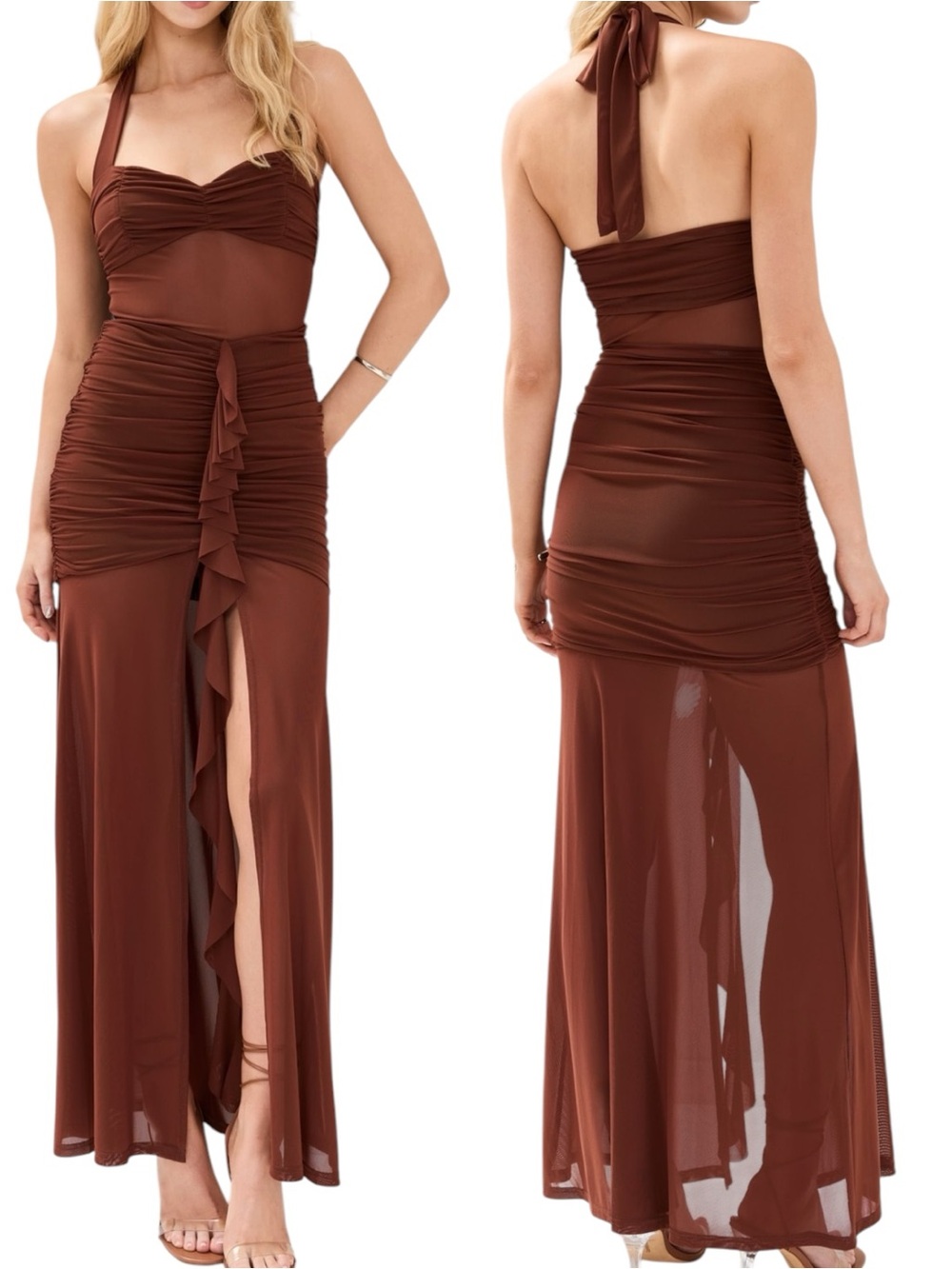 NWTs Runaway the Label Tallula Maxi Dress in Espresso Size Medium